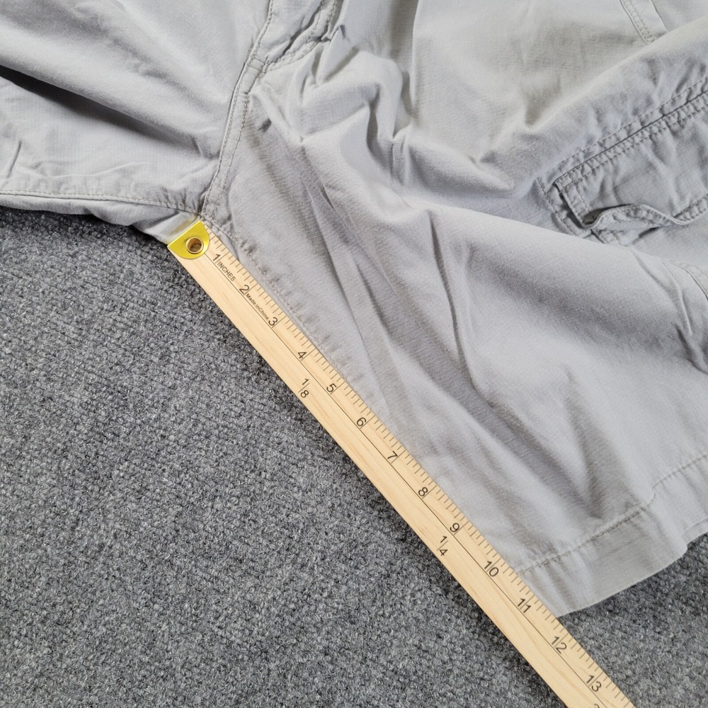 Eddie Bauer Cargo Shorts Mens 35 Rip Stop Specially Dyed Gray Cotton - Picture 8 of 9